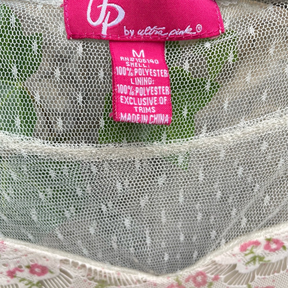 🥑2/$29~Juniors' UP Ultra Pink Floral Lace Dress~Medium - Picture 13 of 14